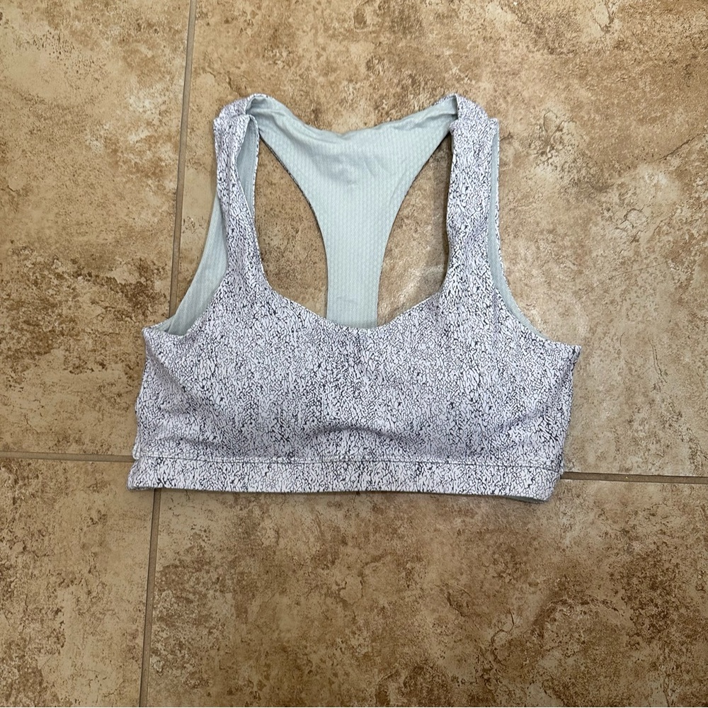 Never worn brand new white & grey sports bra